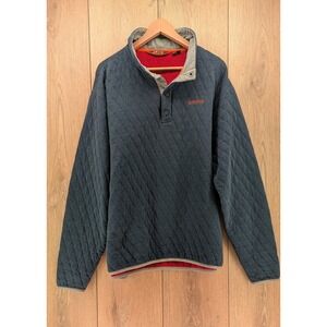 Orvis Quilted Snap Pullover – Charcoal Gray / Red Lining – Size XL